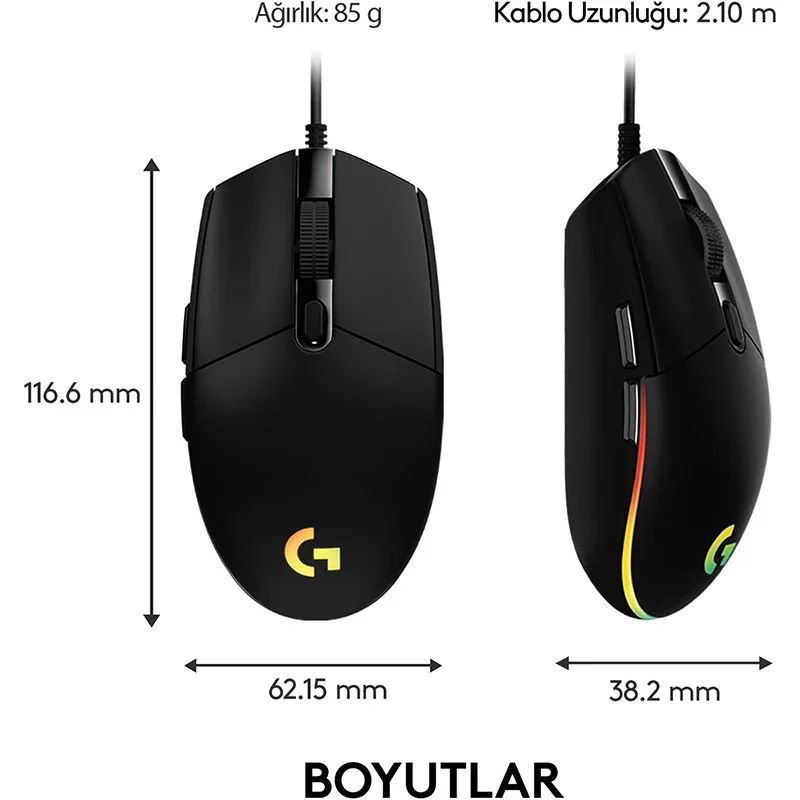 1 Month Warranty : 1PC Logitech G102 Wired Trackball Mouse – High-Precision Performance